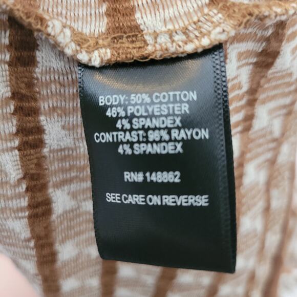 Torrid Size 4XL Brown Multi Stripe Scoop Neck Tank Bodysuit Stretchy - Picture 8 of 8